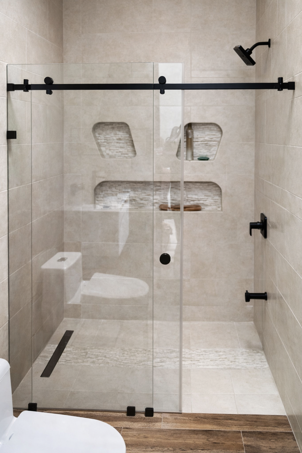 Puerta de baño en vidrio templado